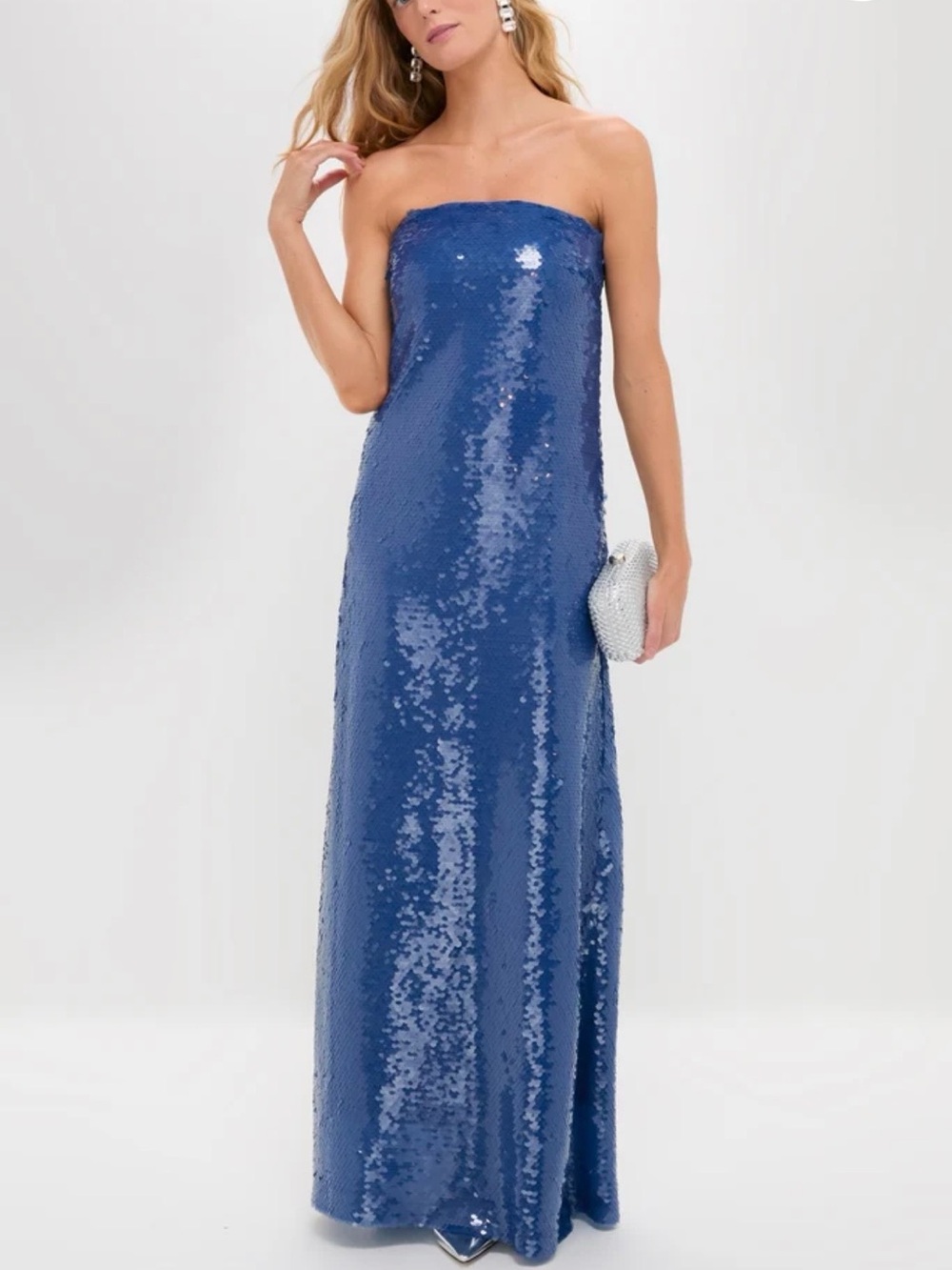 Tuckernuck Faded Denim Sequin Dress - Deep Blue